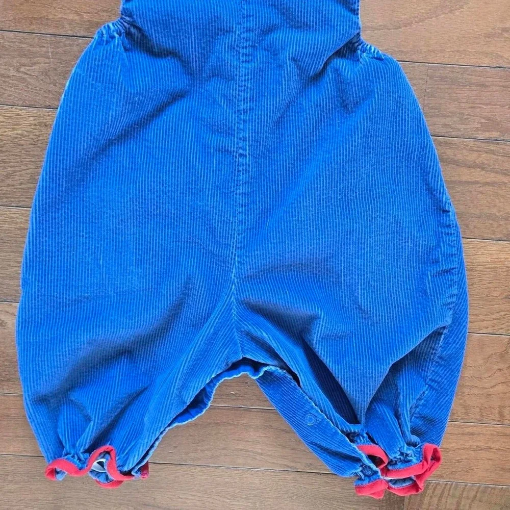 VTG colorblock blue corduroy rompers / overalls sizes 9m-24m check measurements